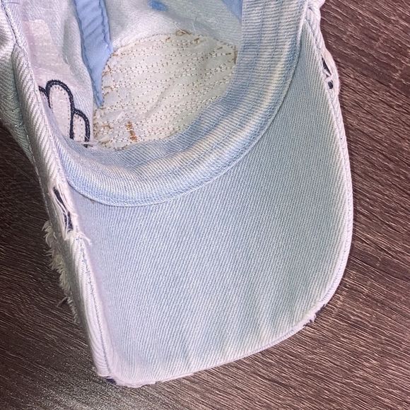 Womens Kbethos Vintage Distressed Denim Hat W/ Patches - Picture 8 of 11